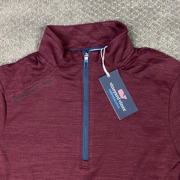 Vineyard Vines On The Go Sankaty Quarter Zip Pullover Men's Small Crimson - Picture 7 of 15